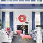 Blue and pink living room