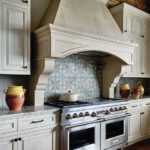 Large kitchen range with a cast-stone hood