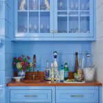 Bright blue home bar