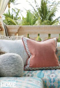 Pillows in soft pinks and neutrals