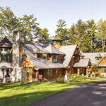 Exterior of grand New Hampshire lake house