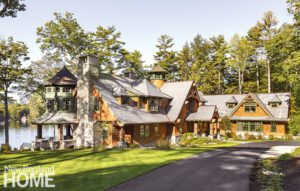 Exterior of grand New Hampshire lake house
