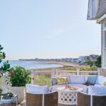 Outdoor entertaining space overlooking Long Island Sound.