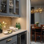 Butler's pantry with glass front cabinetry