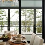 Dining area with a view of coastal Maine