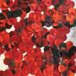 Components of Coquelicots (2023), paper sculpture installation.