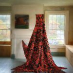Coquelicots (2023), paper sculpture installation.