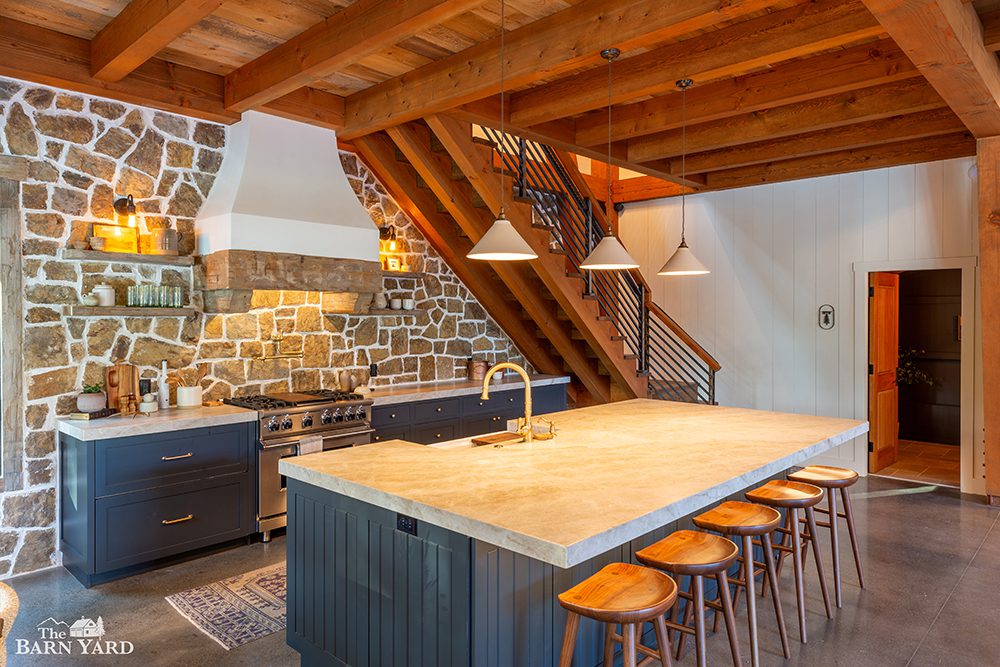 kitchen in a luxury party barn 