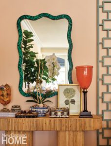 Shop vignette featuring a green mirror