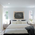 Simple bedroom with white walls