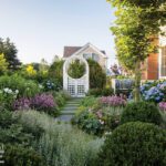 Nantucket garden with an archway
