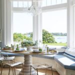 Breakfast nook with three sided window and banquette