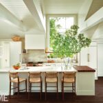 All white kitchen with high ceilings