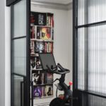 Exercise nook with a Peloton bike