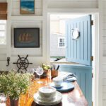 Dutch door painted light blue