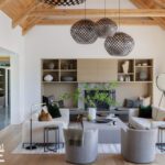 Large contemporary living space with a living and dining area