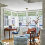 Small office space and seating area in a primary bedroom