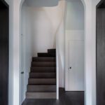 Simple back stairway in a historic Boston home
