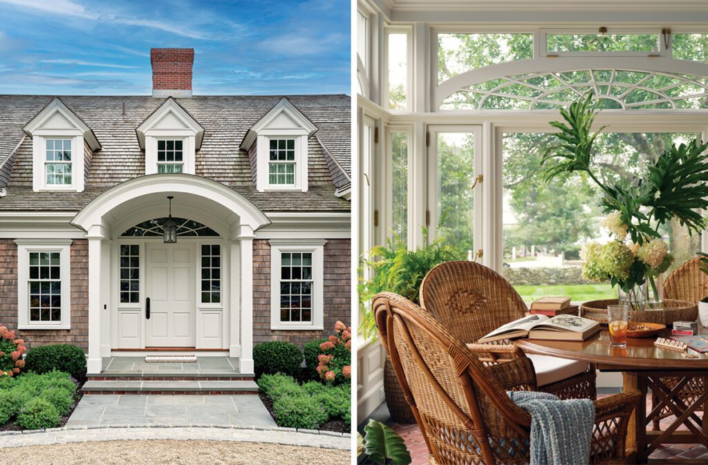 An exterior and interior image from a renovated Chatham home