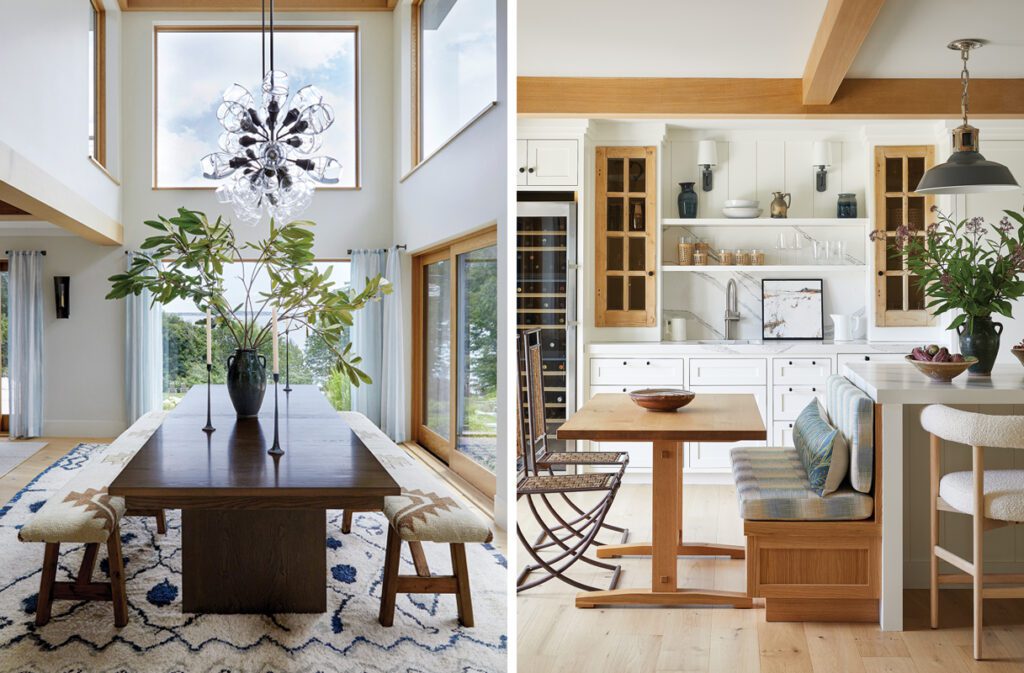 Two Images side by side of a Falmouth Maine house designed by Nicola's Home