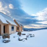 Simple Scandinavian-style home in the snow