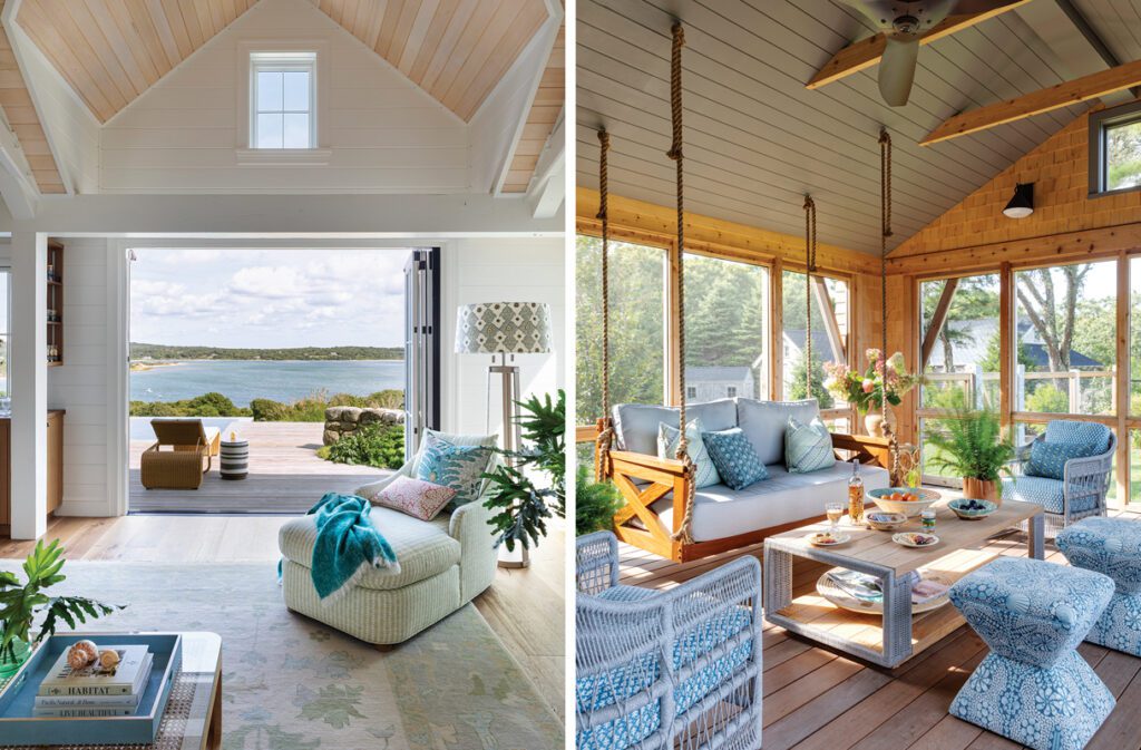 Two photographs featuring a summer home on Martha's Vineyard.