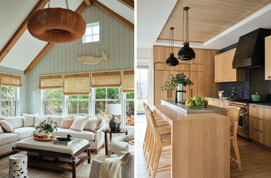 Two images of a Nantucket home designed by Andrew Howard