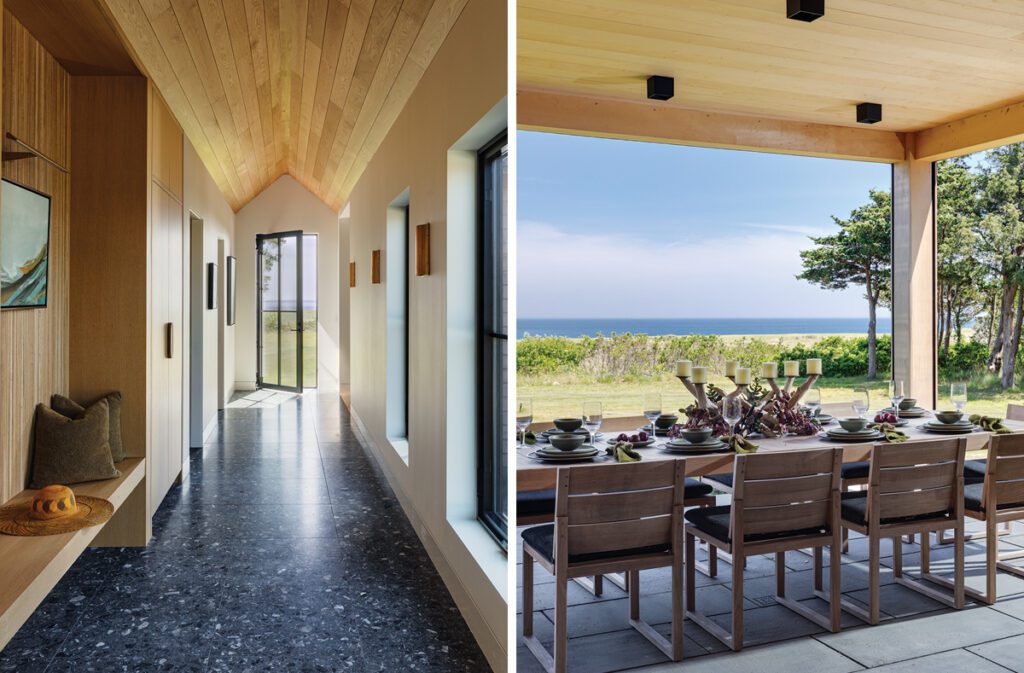 Two images of Jill Najnigier's home on Cape Cod