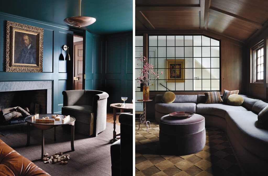 Two images from a historic Southport, Connecticut home